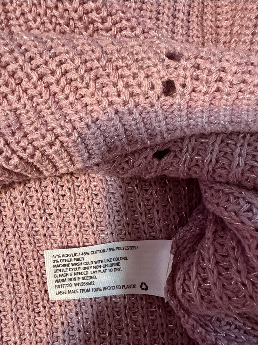 Wild Fable Women’s Pink Cropped V-Neck Knit Sweater XL - Picture 4 of 8